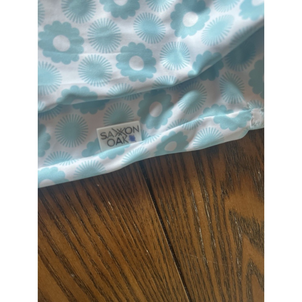 NEW Saxxon Oak Teal White Floral Golf Polo Shirt Mens 2XL NWT Performance - Picture 9 of 10